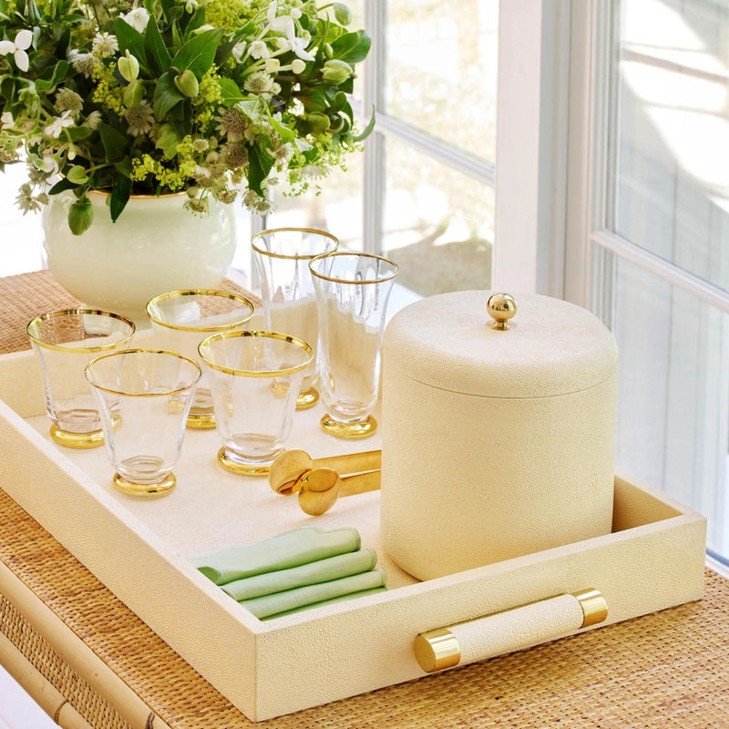 Aerin Classic Shagreen Serving Tray, Cream