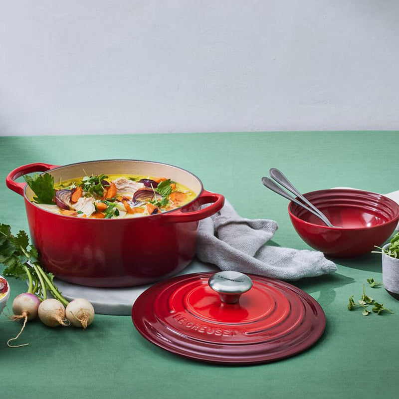 Le Creuset Signature Cast Iron Round Casserole 24cm Cerise