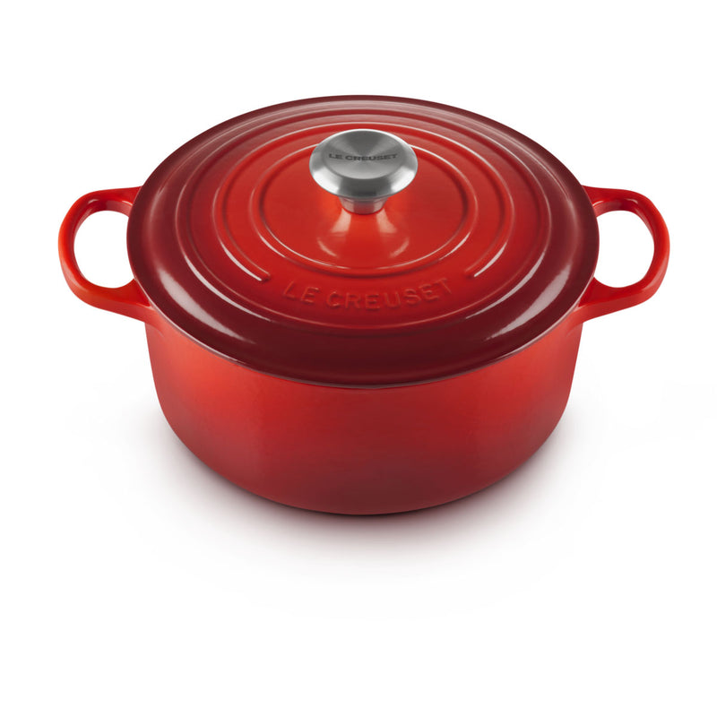 Le Creuset Signature Cast Iron Round Casserole 24cm Cerise