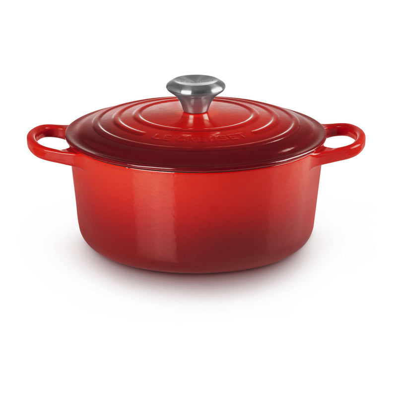 Le Creuset Signature Cast Iron Round Casserole 24cm Cerise