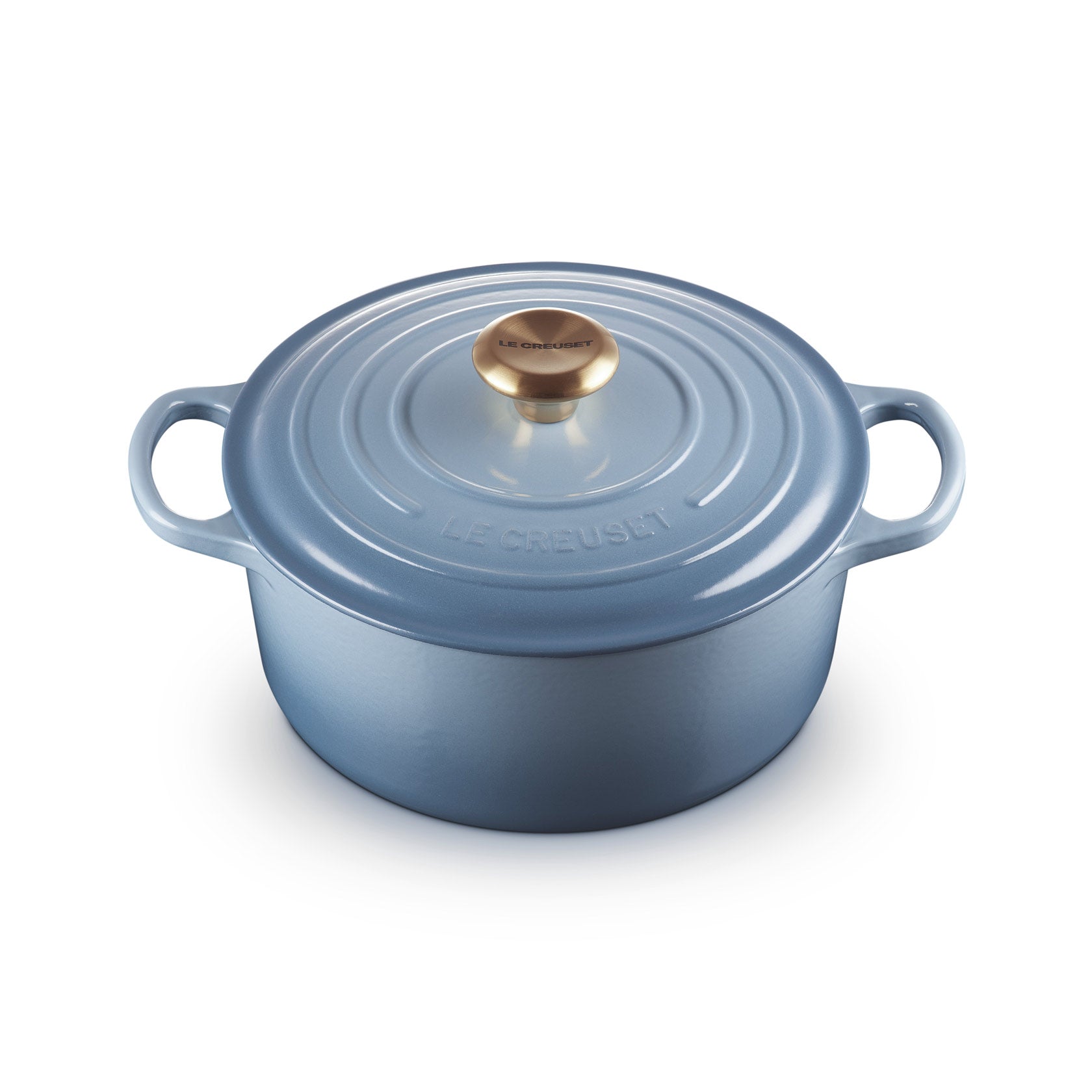 Le Creuset Signature Cast Iron Round Casserole 24cm Chambray