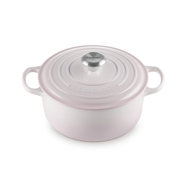 Le Creuset Signature Cast Iron Round Casserole 24cm Shell Pink