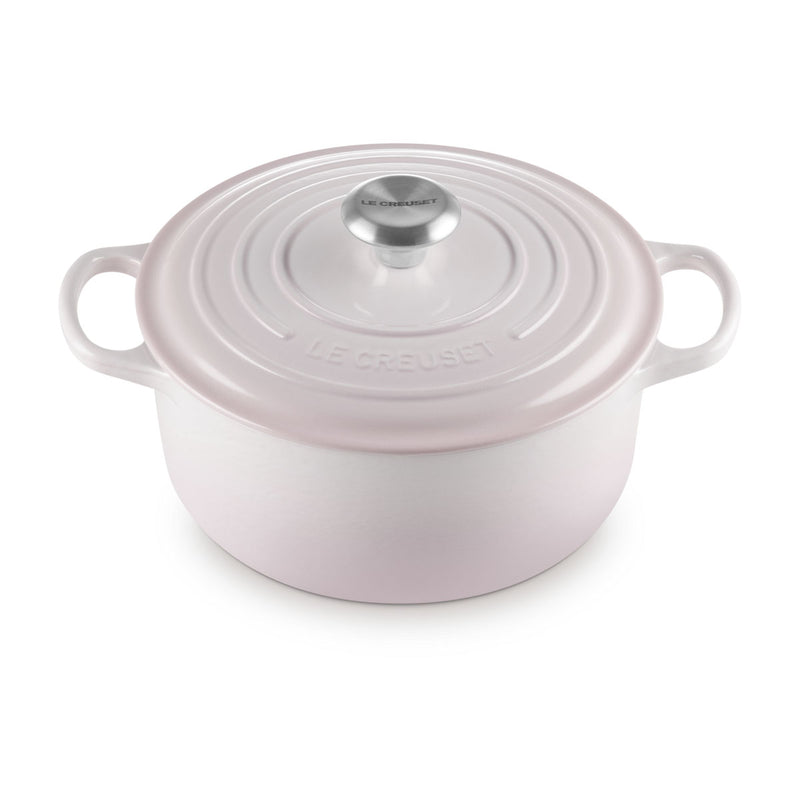 Le Creuset Signature Cast Iron Round Casserole 24cm Shell Pink