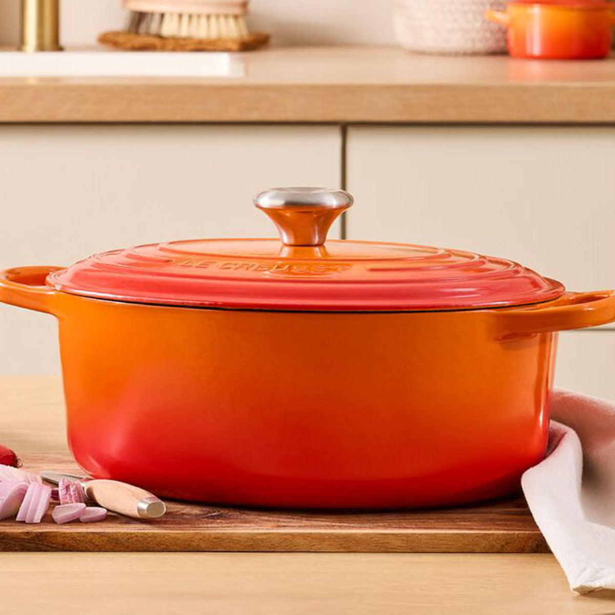 Le Creuset Signature Cast Iron Oval Casserole 27cm Volcanic Le Creuset Signature Cast Iron Oval Casserole 27cm Volcanic