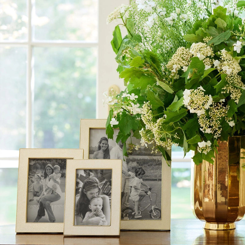 Aerin Classic Shagreen Frame, Cream, 4 x 6"