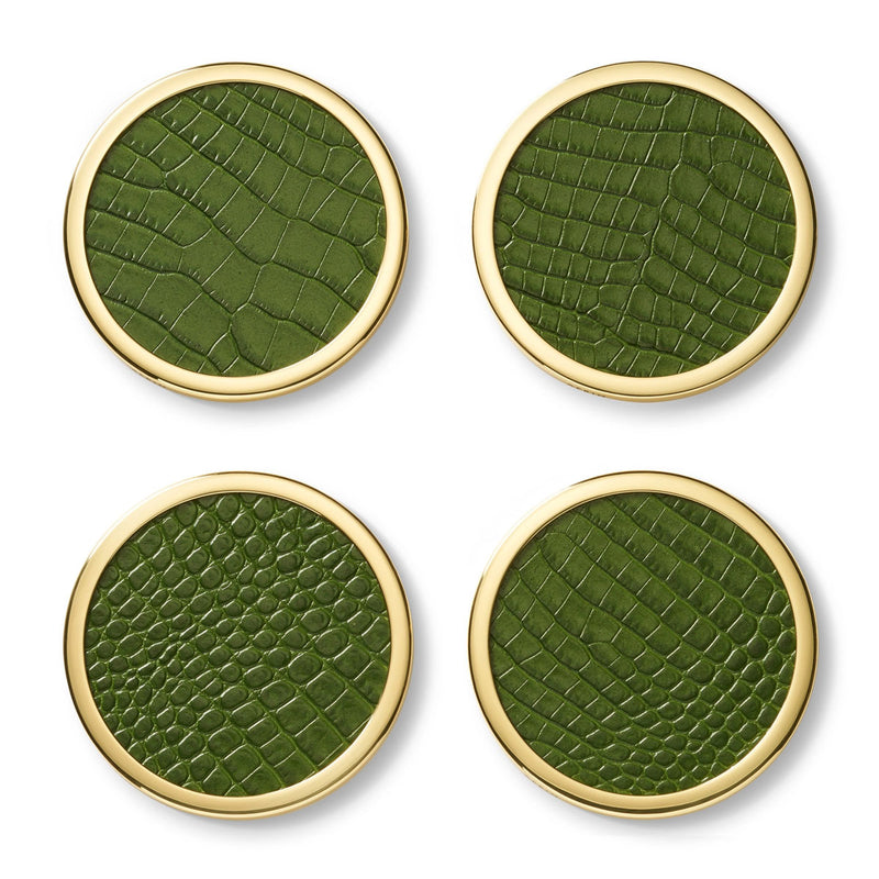 Aerin Lucas Mosaic Coasters, Malachite, Set of 4