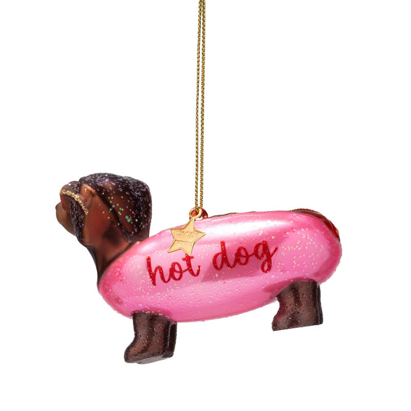 Vondels Dachshund Hotdog Ornament