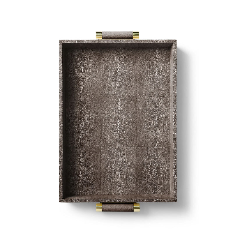 Aerin Classic Shagreen Serving Tray, Chocolate