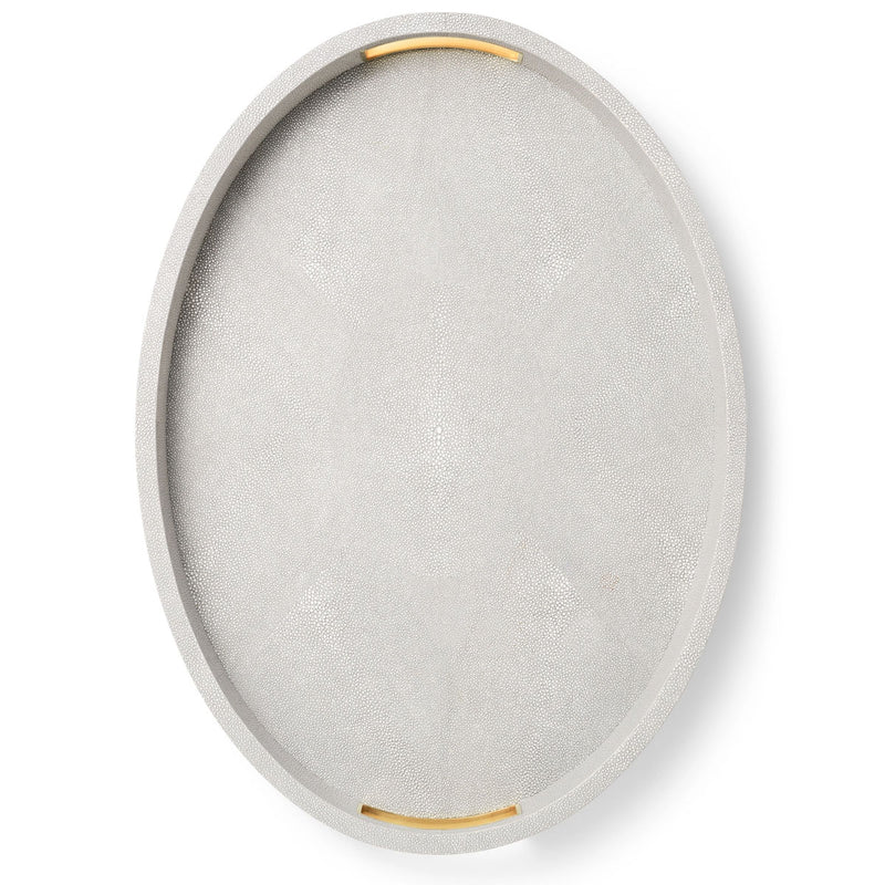 Aerin Modern Shagreen Cocktail Tray, Dove