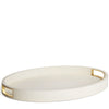 Aerin Modern Shagreen Cocktail Tray, Cream