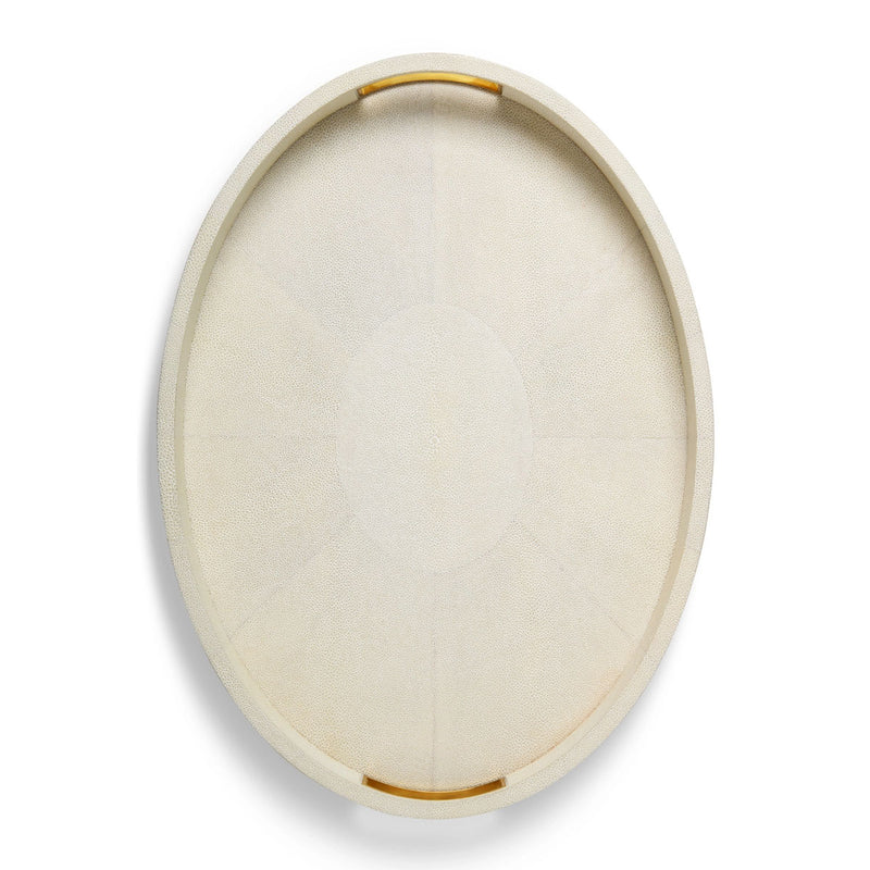 Aerin Modern Shagreen Cocktail Tray, Cream