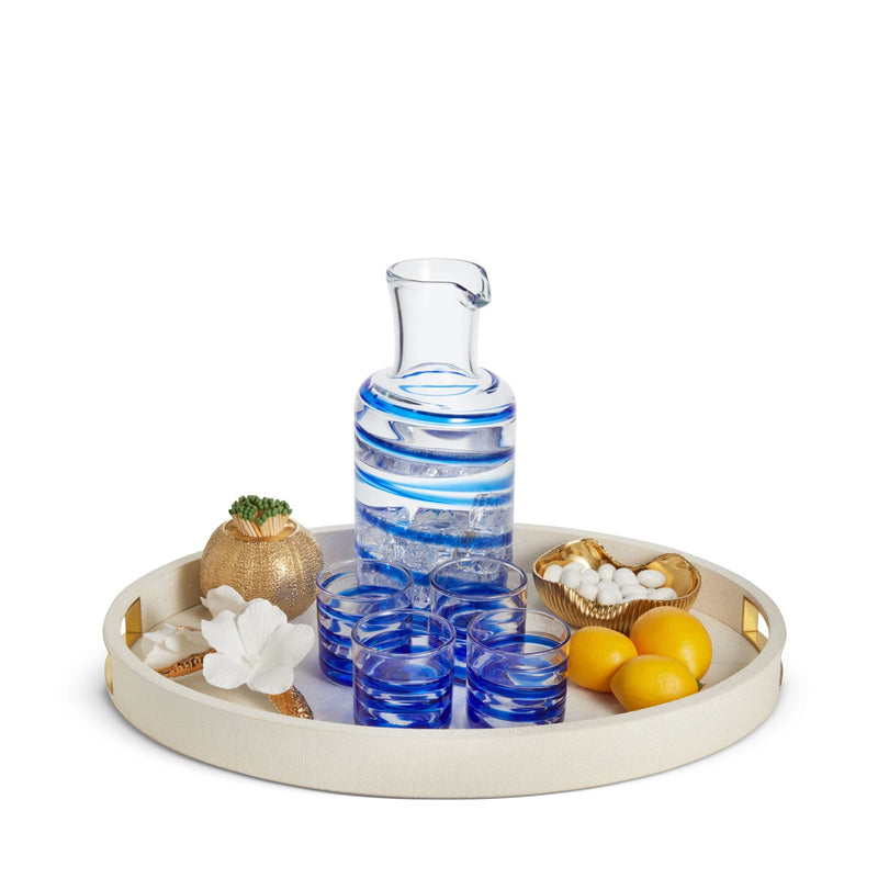 Aerin Modern Shagreen Cocktail Tray, Cream
