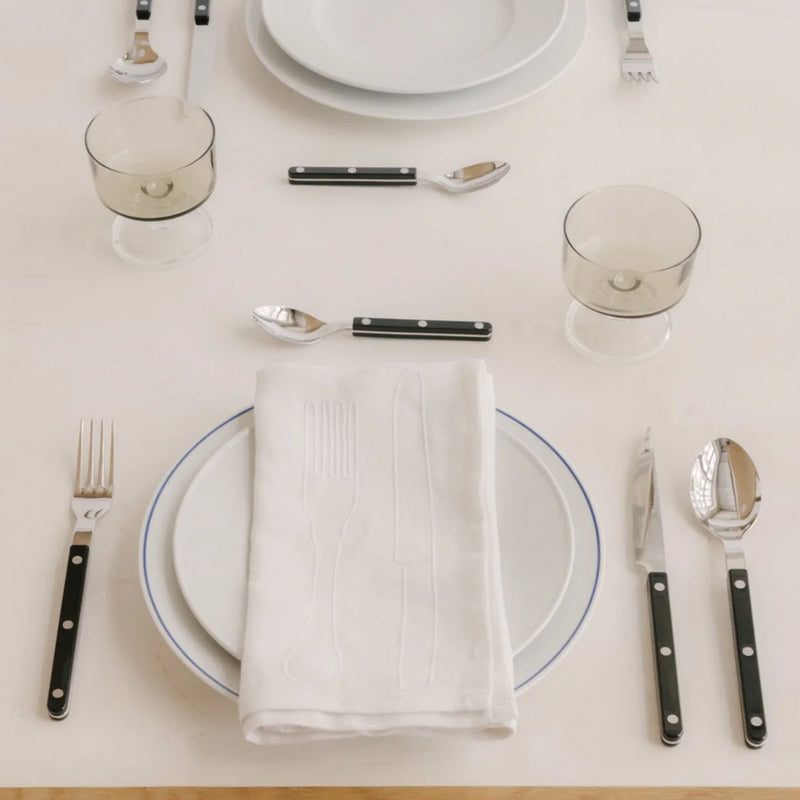 Sabre Bistrot Shiny Solid Black 24 Pieces Cutlery Set, 024