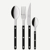 Sabre Bistrot Shiny Solid Black 24 Pieces Cutlery Set, 024