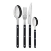 Sabre Bistrot Shiny Solid Black 4 Pieces Cutlery Set, 040