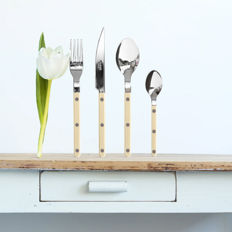 Sabre Bistrot Shiny Solid Ivory  4 Piece Cutlery Set, 040