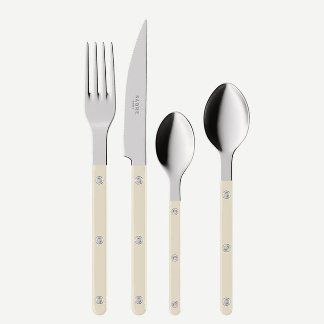 Sabre Bistrot Shiny Solid Ivory  4 Piece Cutlery Set, 040