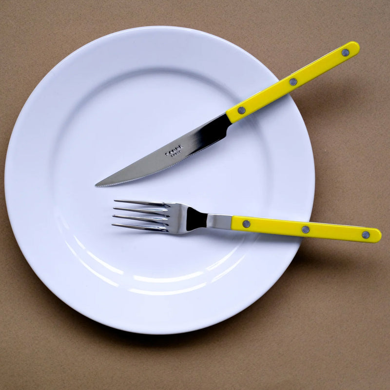 Sabre Bistrot Shiny Solid Yellow 4 Pieces Cutlery Set, 040