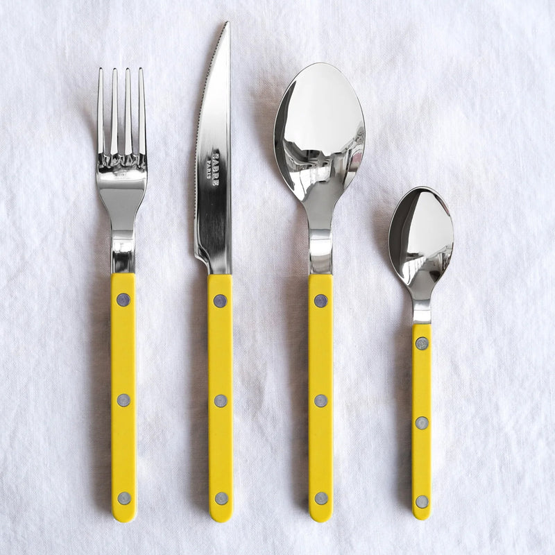 Sabre Bistrot Shiny Solid Yellow 4 Pieces Cutlery Set, 040