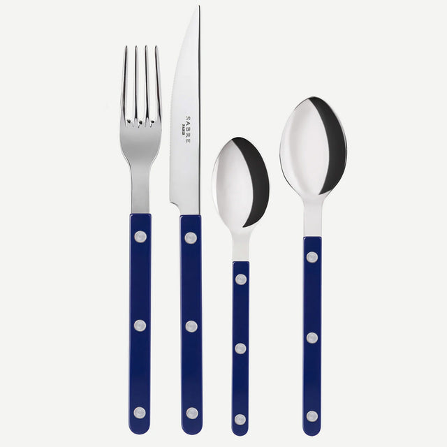 Sabre Bistrot Shiny Solid Navy Blue 4 Pieces Cutlery Set, 033