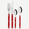 Sabre Bistrot Shiny Solid Burgundy 4 Pieces Cutlery Set, 040