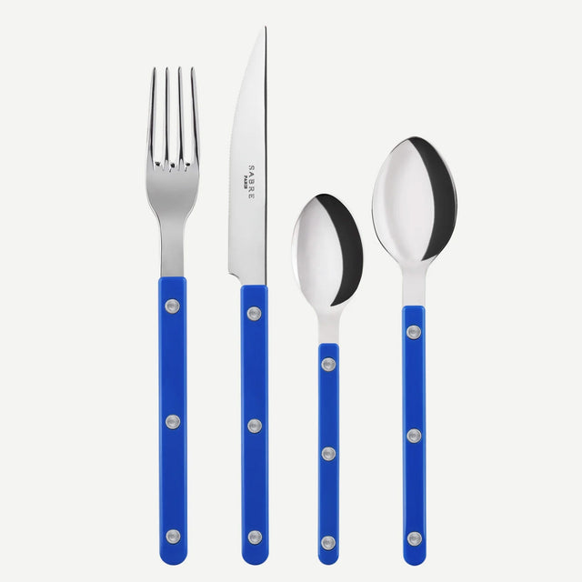 Sabre Bistrot Shiny Solid Lapis Blue 4 Pieces Cutlery Set, 033