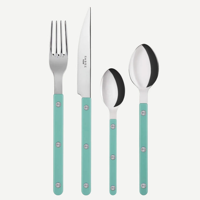 Sabre Bistrot Shiny Solid Pastel Green 4 Pieces Cutlery Set, 040