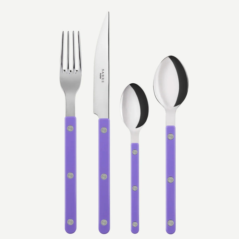 Sabre Bistrot Shiny Solid Purple 4 Pieces Cutlery Set, 033