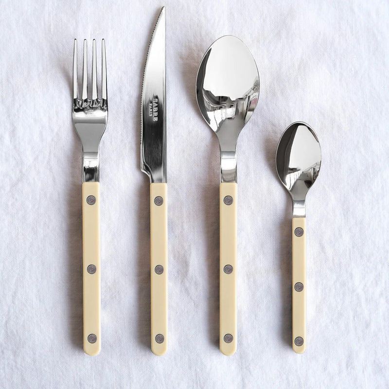Sabre Bistrot Shiny Solid Ivory 24 Pieces Cutlery Set, 041