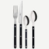 Sabre Bistrot Shiny Solid Black 24 Pieces Cutlery Set, 041