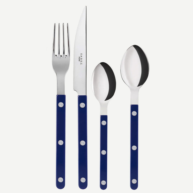 Sabre Bistrot Shiny Solid Navy Blue 24 Pieces Cutlery Set, 041