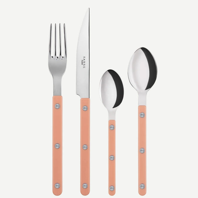 Sabre Bistrot Shiny Solid Nude Pink 24 Pieces Cutlery Set, 041