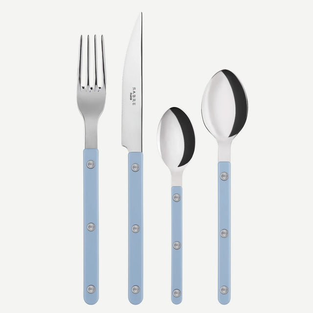 Sabre Bistrot Shiny Solid Pastel Blue 24 Pieces Cutlery Set, 041