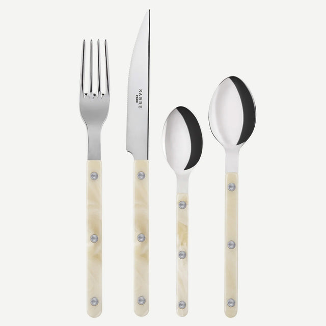 Sabre Bistrot Shiny Horn Faux 24 Pieces Cutlery Set, 041