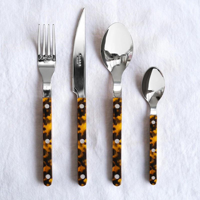Sabre Bistrot Shiny Tortoise Faux 24 Pieces Cutlery Set, 041