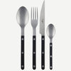 Sabre Bistrot Vintage Solid Black 24 Pieces Cutlery Set, 024
