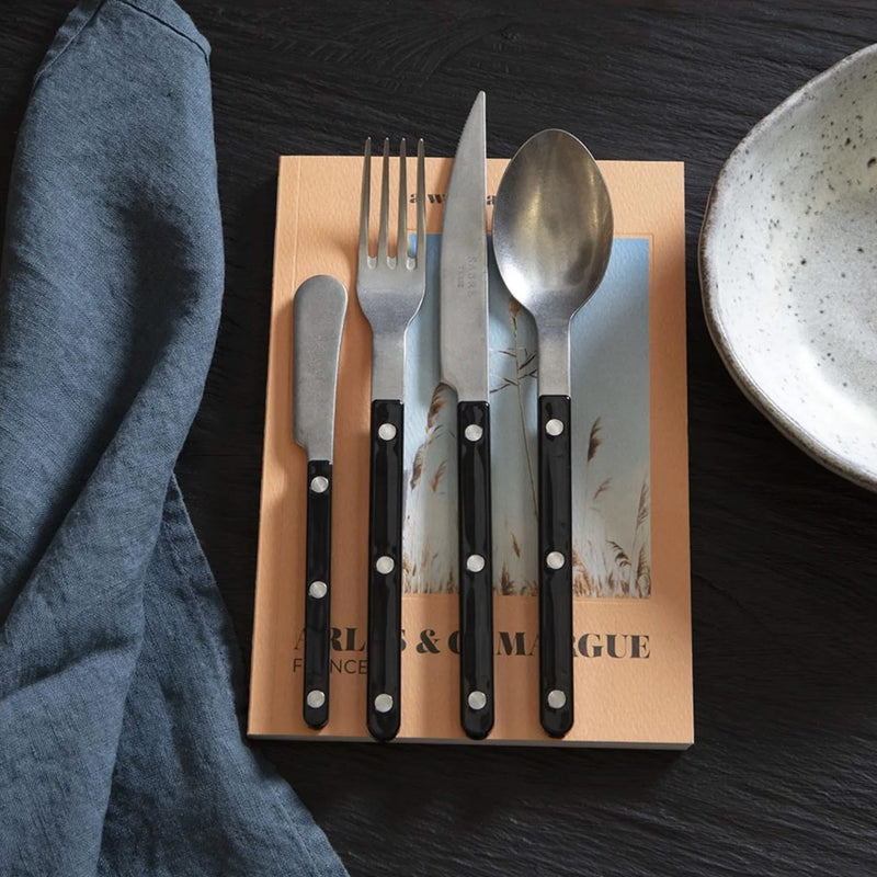 Sabre Bistrot Vintage Solid Black 14cm Butter Spreader
