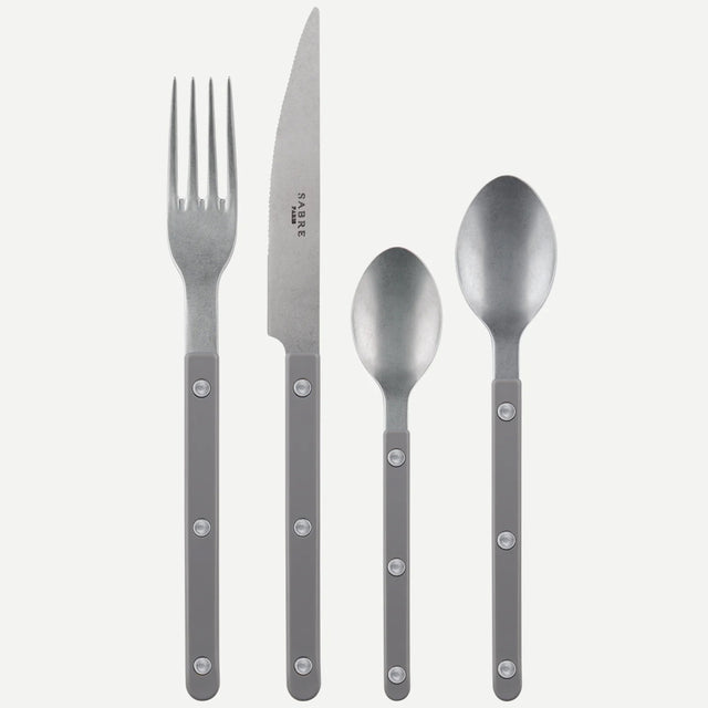 Sabre Bistrot Vintage Solid Grey 4 Pieces Cutlery Set, 033