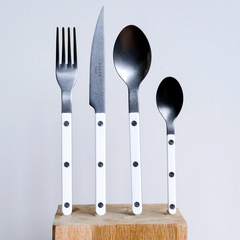 Sabre Bistrot Vintage Solid White 4 Pieces Cutlery Set, 033