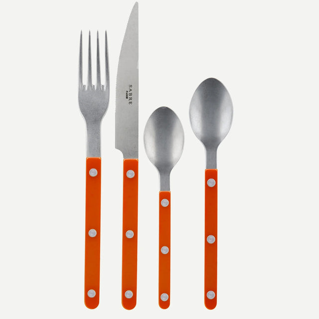 Sabre Bistrot Vintage Solid Orange 4 Pieces Cutlery Set, 033