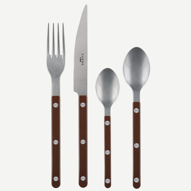 Sabre Bistrot Vintage Solid Chocolate 4 Pieces Cutlery Set, 040
