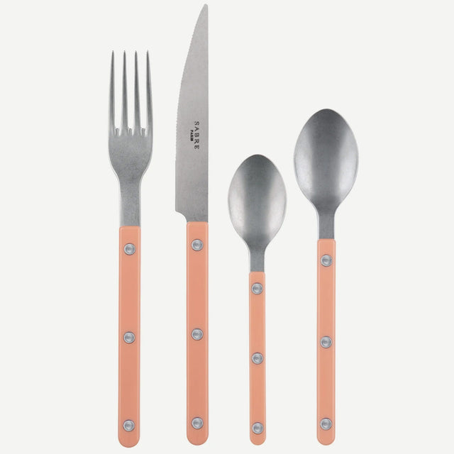 Sabre Bistrot Vintage Solid Nude Pink 4 Pieces Cutlery Set, 040