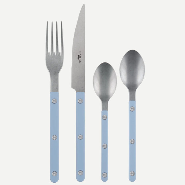 Sabre Bistrot Vintage Solid Pastel Blue 4 Pieces Cutlery Set, 033