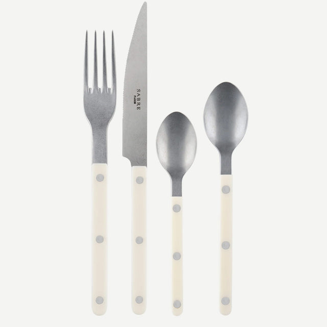 Sabre Bistrot Vintage Solid Ivory 24 Pieces Cutlery Set, 041