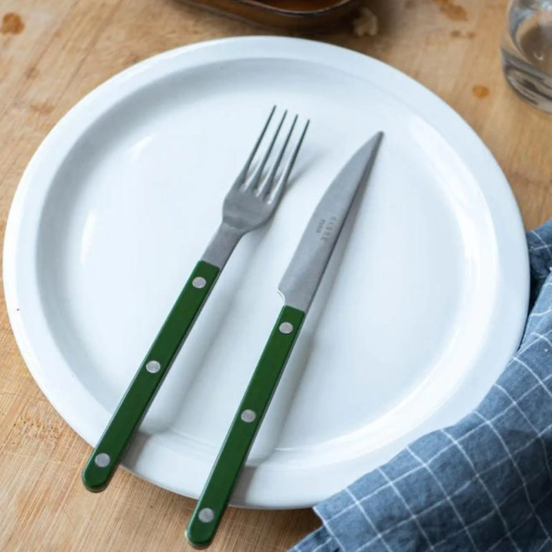 Sabre Bistrot Vintage Solid Green 24 Pieces Cutlery Set, 041