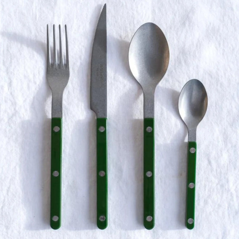 Sabre Bistrot Vintage Solid Green 24 Pieces Cutlery Set, 041