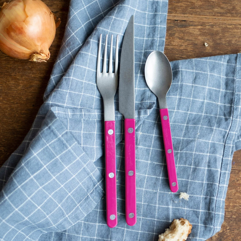 Sabre Bistrot Vintage Solid Raspberry 24 Pieces Cutlery Set, 041