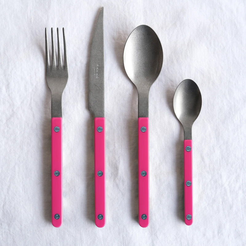 Sabre Bistrot Vintage Solid Raspberry 24 Pieces Cutlery Set, 041