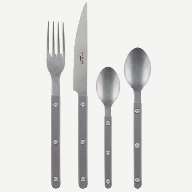 Sabre Bistrot Vintage Solid Grey 24 Pieces Cutlery Set, 041