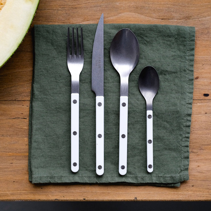Sabre Bistrot Vintage Solid White 24 Pieces Cutlery Set, 041